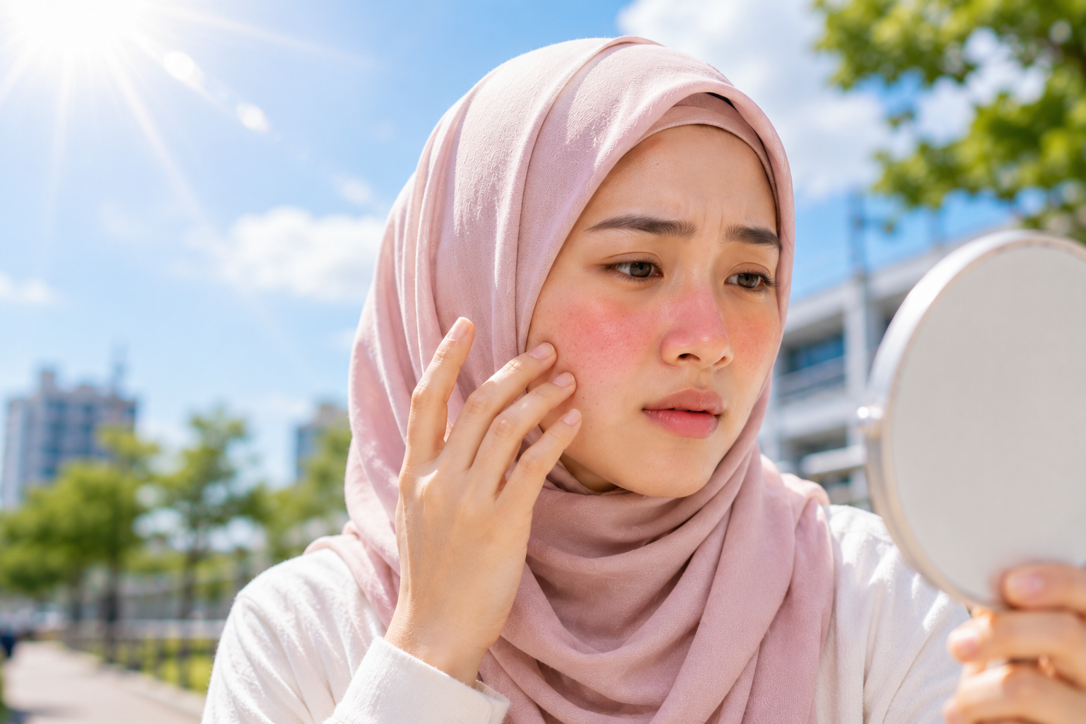kulit kemerahan setelah terpapar matahari
